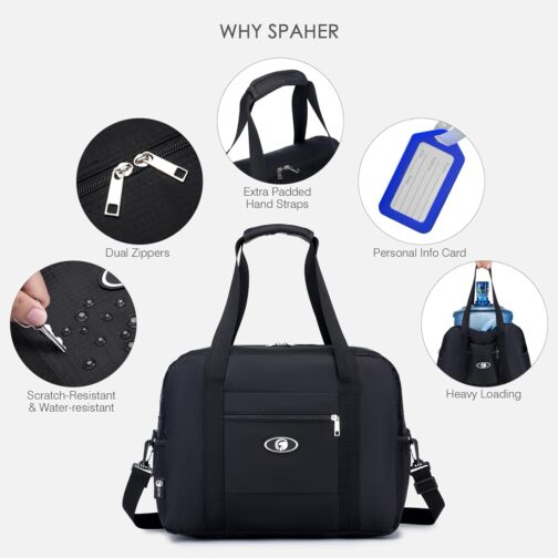 SPAHER Travel Bag Foldable Cabin Airplane Luggage Cabin 40x30x20cm Wizzair Vueling Volotea Waterproof Weekend Bag Women Men Luggage Portable Bag Organizer 25L – Bild 4