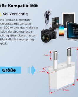 VIEVRE Adapter USA Deutschland Stecker,2 Stück US to EU Adapter,US Adapter EU,USA Adapter Steckdose,EU to US Adapter, EU Stecker Adapter,CE-Zertifizierun,USA Adapter für Geräte mit USA-Netzteil