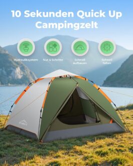 Gysrevi Camping Tent Quick Up Dome Tent Windproof Dome Tent 3-4 Tent People for Camping Outdoor Trekking