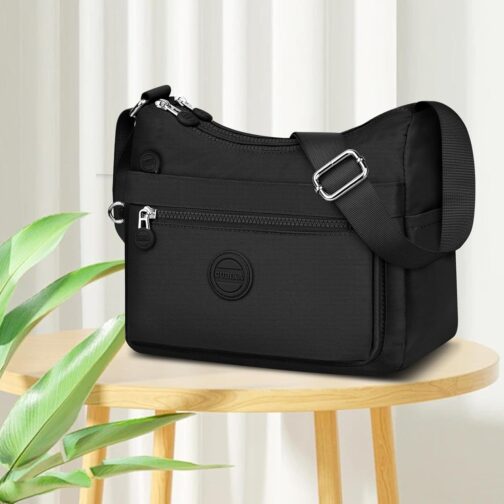 VOBUKE Shoulder Bag Women's Medium Waterproof Nylon Crossbody Bag with Multiple Compartments Lightweight Shoulder Bag Adjustable Wide Leisure Small Messenger Bag for Shopping, Travel – Bild 2