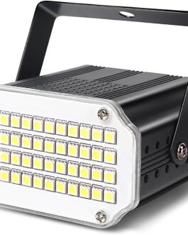 48 LED Strobe Disco Light, Strobe Music Controlled Disco Flash Light for Parties, White Party Disco Lights, Sound Activated Strobe Flash, Halloween Flash Projector Light Effects