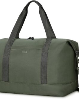 ECOHUB 20L Ryanair Hand Luggage 40 x 20 x 25 cm, Hand Luggage Bag for Airplane, Foldable Travel Bag with Removable Wet Bag, Ryan Airlines Bag 40 x 20 x 25, Weekender Women Men, Patent Pending, Green