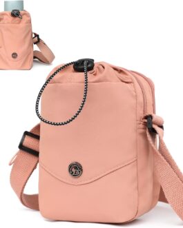 Myhozee Women’s Handbag Nylon Shoulder Bag Small Mobile Phone Bag Men’s Crossbody Bag Waterproof Bags with Drinking Cup Storage Bag and Adjustable Shoulder Strap