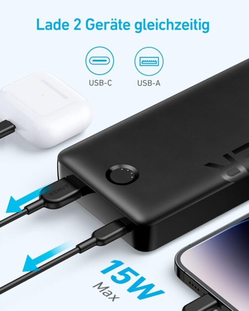Anker 325 Power Bank, PowerCore 20K II, 20,000 mAh Battery with USB-C Input/Output Port, 15 W Maximum Power, for iPhone, Samsung Galaxy Devices and More – Bild 5