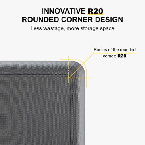 LEVEL8 Hand Luggage Suitcase, Lightweight Made of 100% Polycarbonate, Trolleys Suitcase, Hard Shells, Trolley Case, Elegance, Micro Diamond Textured Design 8 Spinner Size, dark grey, Suitcase set – Bild 5
