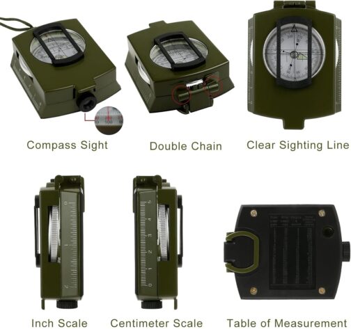 GWHOLE Waterproof Compass for Hiking Military Navigation with Pouch Lanyard and English User Guide – Bild 3