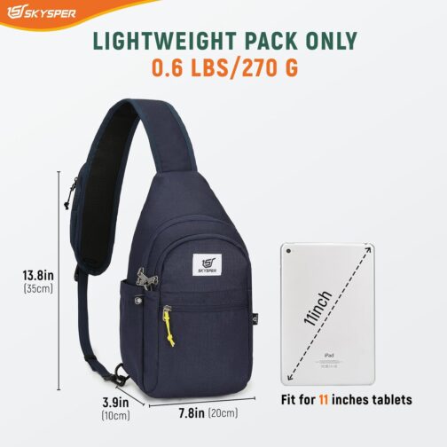 SKYSPER Chest Bag Men's Small Sling Bag Lightweight Shoulder Bag Crossbody Shoulder Bag for Men Women Travel Hiking Outdoor – Bild 6
