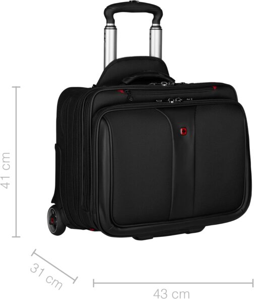 Wenger 600662 PATRIOT 17" 2-Piece Business Wheeled Laptop Briefcase , Padded laptop compartment with Matching 15.4" Laptop Case in Black {38 Litres} – Bild 3