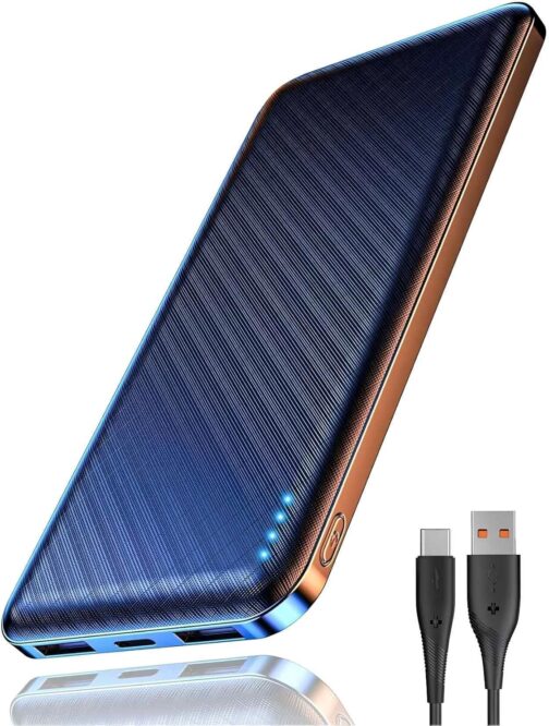 Power Bank, 10000 mAh Power Bank, External Battery USB C Fast Outputs (3.0A), 2 USB Outputs, External Mobile Phone Batteries, Compatible with iPhone, iPad, AirPods, Samsung, Huawei, etc