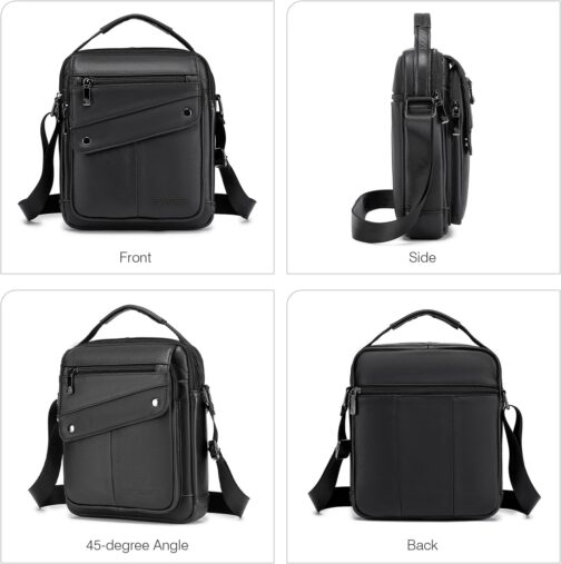 SPAHER Men's Shoulder Bag, Genuine Leather Shoulder Bag, Large Crossbody Bag, Men's Shoulder Bag, Business Bags, Travel for iPad 11 Inch – Bild 6