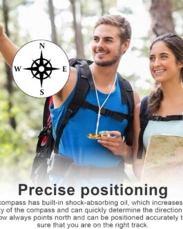 HJIAMA Mini Brass Compass Compass for Outdoor Hiking Camping Cycling Compass Keychain Compass Brass for Navigation