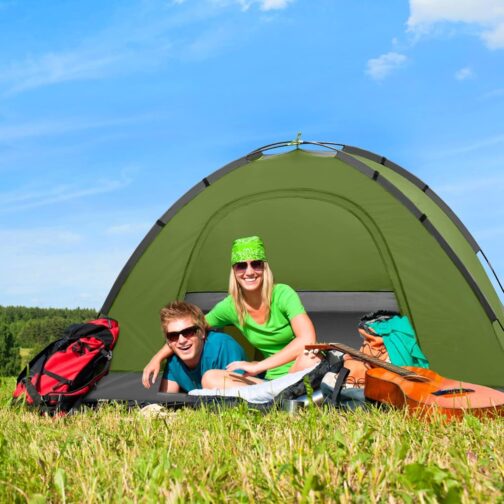 1 Personen Camping Zelt - Leicht Kuppel Campingzelt Rucksackzelt mit Anti Moskito Klarsicht Fenster Bildschirm 3000 mm Wasserdicht, Einfache Installation für Camping Outdoor Wandern – Bild 6