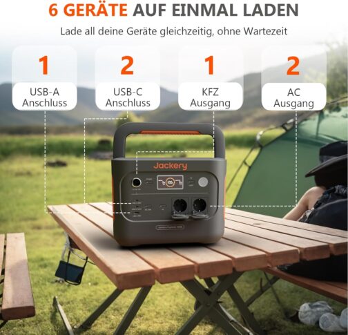Jackery Powerstation 1000 v2 with 200 W Solar Panel, 1070 Wh LiFePO4 Solar Generator, 1500 W AC/100 W USB-C Output, 1 Hour Quick Charge for Camping, Motorhome, Emergency – Bild 5