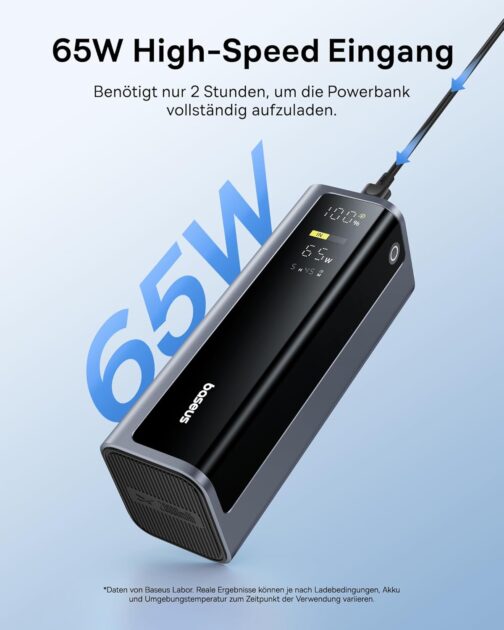 Baseus EnerGeek 145 W 20800 mAh Laptop Power Bank, External Battery with 2 x USB-C PD 3.0 100 W Max Fast Charge, Digital Display, Compatible with MacBook Pro, Dell, HP, SteamDeck, iPhone 16/15/14/13, – Bild 7