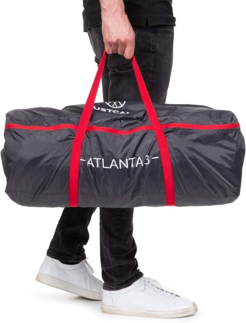 Justcamp Atlanta 3, 5 or 7 Person Family Tent - Tunnel Tent with Standing Height Including Canopy & Floor, Entrance with Fly Screen - Camping Tent Large, Spacious, Waterproof - Ideal for Camping & – Bild 7