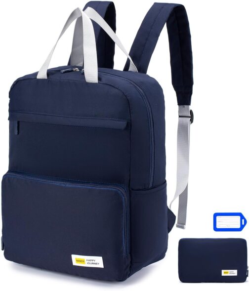 SPAHER Ultralight Foldable Travel Backpack Wizzair Hand Luggage 40 x 30 x 15 cm Hand Luggage Airplane Travel Bag Under Seat Hand Luggage Small Backpack Cabin Luggage Hand Luggage Backpack, navy blue