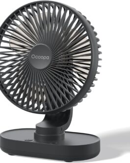 OCOOPA Fan Automatic Oscillating Quiet 30 db, 16.5 cm, 4000 mAh Battery and USB Table Fan with Strong Airflow, 4 Speeds Portable Small Fan for Office, Home, Camping, Outdoor