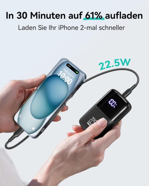 INIU Powerbank, Klein Aber Stark 22.5W 10000mAh PD3.0 QC4.0 Tragbares Schnellladegerät, Externer Akku mit Handyhalterung für iPhone 13 12 Pro Samsung S21 S20 Huawei Xiaomi LG iPad Tablet Airpods usw – Bild 4