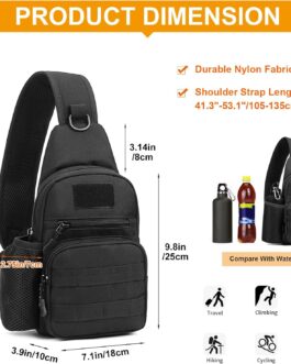 HUNTVP Chest Bag Men’s Military Sling Bag Men’s Tactical Crossbody Bag Shoulder Bag Molle Shoulder Bag Mini Single Strap Backpack for Travel Hiking Camping