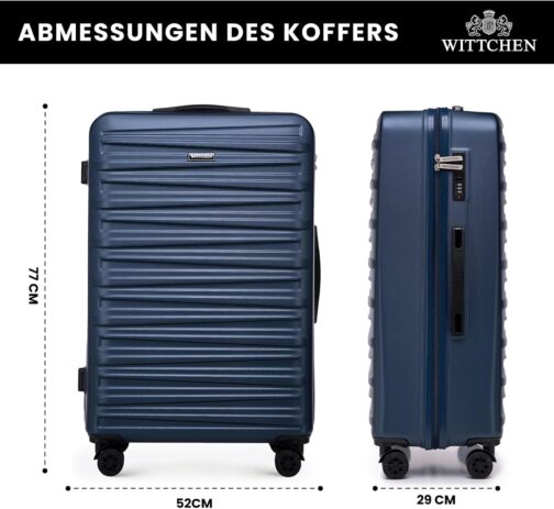 WITTCHEN Skyspeed Line ABS Hard Shell Suitcase Travel Suitcase Trolley Combination Lock Telescopic Handle 4 Wheels, navy – Bild 2