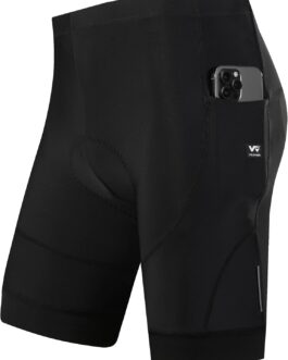 VeloVibe Men’s Cycling Shorts Padded Quick-Drying Cycling Shorts Men’s Short Shockproof Cycling Shorts Men’s Padded Cycling Shorts with Mobile Phone Pockets