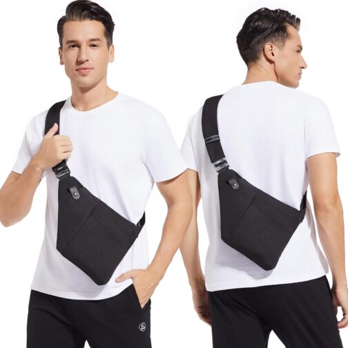 Tibroni Shoulder Bag Crossbody Sling Bag Anti-Theft Shoulder Bags Chest Bag for Men and Women for Outdoor Travel Hiking Jogging, Black 3.0 RFID Blocking, Normal – Bild 4