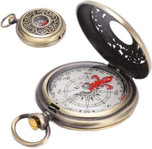 Hiking Compass, Durable, Shockproof, Waterproof, Hollow Camping Survival Tool Made of Brass for Outdoor Navigation – Bild 5