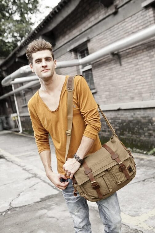 Eysee Men's Canvas Shoulder Bag Daypack for Everyday and Sports 35 cm (L) x 30 cm (H) x 10 cm (W) – Bild 3
