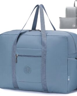 SPAHER Ryanair Travel Bag Large Foldable Travel Bags Hand Luggage 55 x 40 x 20 cm Lightweight Aeroplane Organiser Duffle Bag 45L Packable Holdall Waterproof Handbag for Men and Women, blue, travel bag