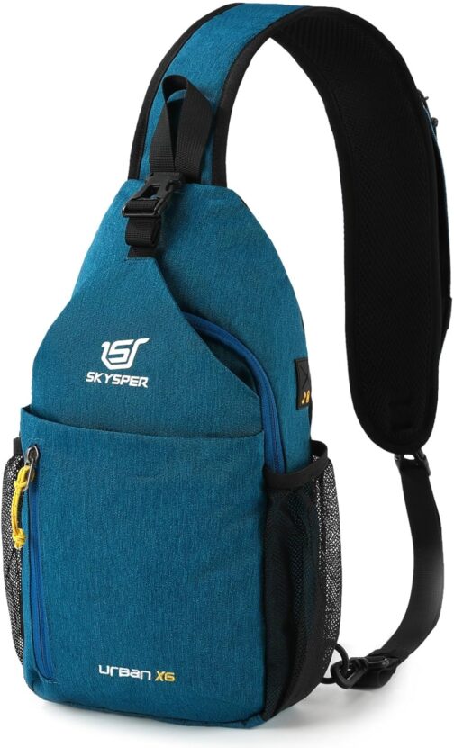 SKYSPER Shoulder Bag Chest Bag Lightweight Sling Bag Small Waterproof Crossbody Shoulder Bag for Hiking Outdoor Sports Travel