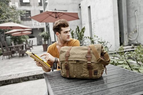 Eysee Men's Canvas Shoulder Bag Daypack for Everyday and Sports 35 cm (L) x 30 cm (H) x 10 cm (W) – Bild 2