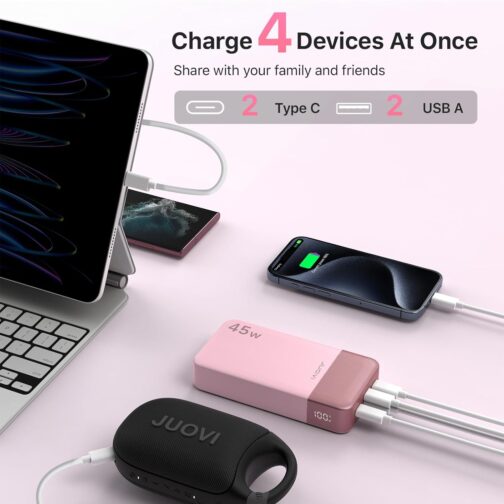 JUOVI Portable Power Bank J2621, 20000 mAh Battery Pack, 45 W Fast Charging Function, Compatible with Switch, MacBook, Tablet, Dell, HP, Notebook, Samsung, iPhone 16 15 14 13, Steam Deck and More – Bild 5