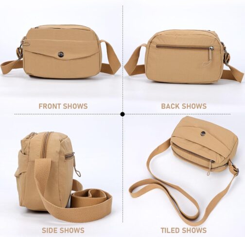 Lancry Crossbody Bag for Women Nylon Lightweight Crossbody Bag for Women Multi Pockets Casual Crossbody Bag with Adjustable Shoulder Strap – Bild 5