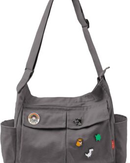 Captain Blues Canvas Messenger Bag Shoulder Bag Crossbody Shoulder Tote Hobo Bag for Women and Men – Large Bag with Multiple Compartments