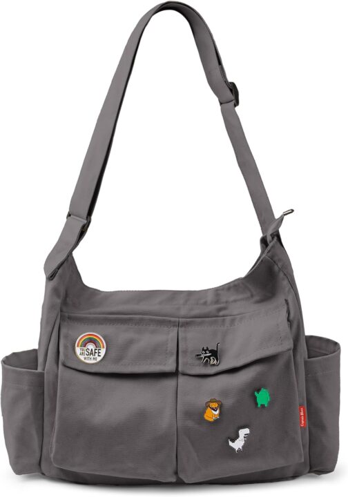 Captain Blues Canvas Messenger Bag Shoulder Bag Crossbody Shoulder Tote Hobo Bag for Women and Men - Large Bag with Multiple Compartments
