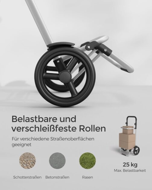 Songmics KST02 Folding Shopping Trolley with Cooling Compartment Multifunctional Shopping Trolley with Reflectors Shopper Hand Trolley Removable Bag Wheels – Bild 8