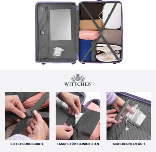 WITTCHEN Comodo Line Suitcase Hand Luggage Set ABS Telescopic Handle TSA Lock 4 Double Wheels – Bild 5