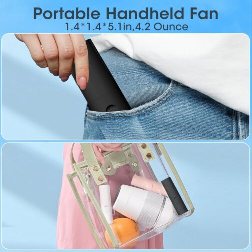 Kukiwhy Handheld Fan, Portable Mini Fan, Small Fan, Rechargeable USB Fan, Battery, Rechargeable, Foldable Hand Fans for Travel, Office, Home, Outdoor, Gifts for Women and Men – Bild 5