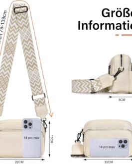 GASSDA Crossbody Bag Women’s Small Shoulder Bag Women’s PU Leather Handbag Women’s Small Bags with Removable Shoulder Strap, beige, Fashionable