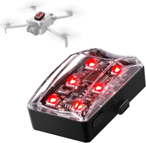 NEEWER Drone Flash Light, Anti-Collision Night Escape with 4 Flash Modes / 4.5H Running Time / Light Rain Cover, Compatible with DJI Mini 4 Pro Mini 3 2 SE Mavic Air 3 2, DL6R Red
