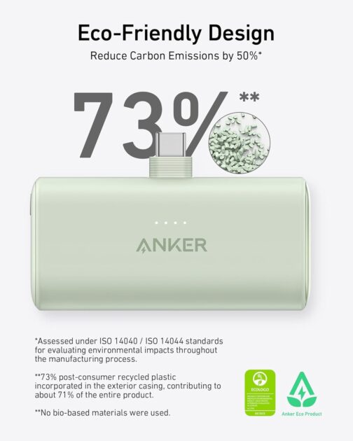 Anker Nano Power Bank, 5000 mAh Power Bank 22.5 W, Integrated Foldable USB-C Connector, Compatible with iPhone 15, Samsung S22/23 Series, Note20/10 Series, Huawei, iPad Pro/Air, AirPods and More – – Bild 7