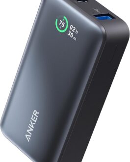 Anker Power Bank 10,000 mAh, 533 PowerCore with Power Delivery Technology (PD 30 W Max. Power), Power IQ 3.0 External Mobile Phone Battery for iPhone 15 Series, iPad, MacBook, Galaxy, Microsoft