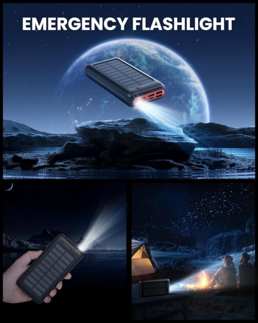 Solar Power Bank 27000 mAh 22.5 W PD20 W Power Bank Fast Charging USB C Portable Charger for iPhone 16 15 14 13 12 Camping Outdoor – Bild 7