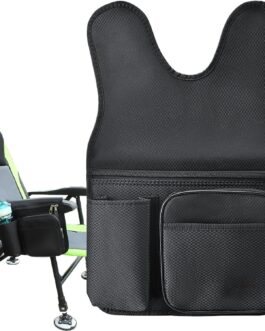Beach Chair Side Bag, Fishing Chair Armrest Bag, Large Capacity Oxford Fabric Side Pocket, Black Chair Side Pocket, Thickened Chair Side Organiser for Camping, Fishing