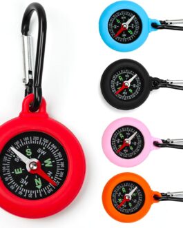 Cveenk Pack of 9 Mini Compass Children, Key Holder with Compass and Carabiner, Portable Waterproof Keyring Compass Pendant for Outdoor Holiday Camp, Camping, Hiking, Travel