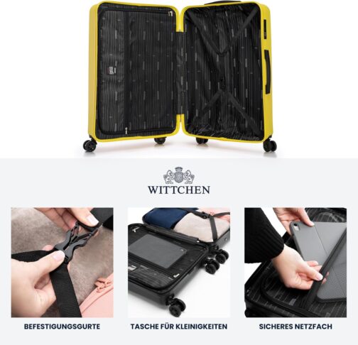 WITTCHEN Skyspeed Line ABS Hard Shell Suitcase Travel Suitcase Trolley Combination Lock Telescopic Handle 4 Wheels, yellow – Bild 5