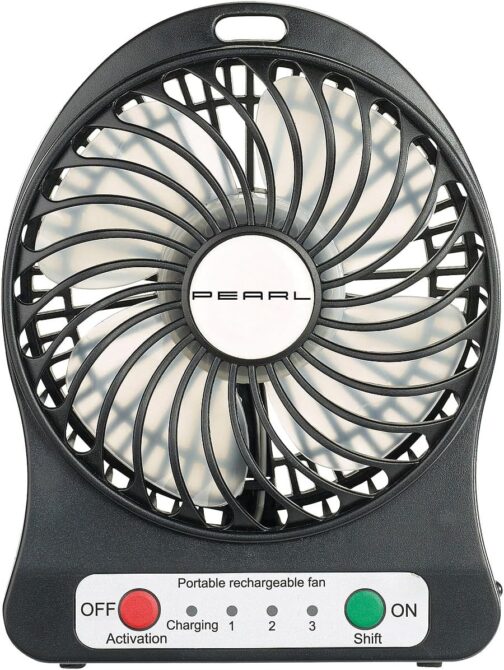 PEARL Battery Table Fan: 2-in-1 Battery Table Fan with LED Light, 1300 mAh (Mini Fan, Mini Table Fan, Small Battery) – Bild 5
