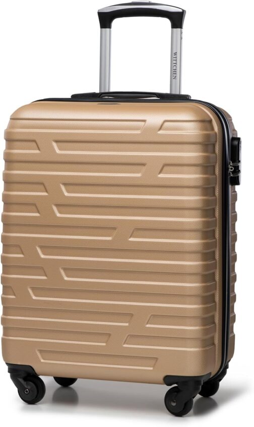 Wittchen Sturdy Suitcase, Trolley, Hand Luggage, Cabin Case. Dimensions: 54 x 39 x 23 cm. Capacity: 38 L. Weight: 2.8 kg. ABS, gold