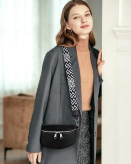 TANTOMI Umhängetasche Damen Bauchtasche Damen PU Leder, Crossbody Bag Damen Breiter Gurt, Damen-Umhängetaschen Bauchtasche Damen Stylisch, Gürteltasche Damen Elegante