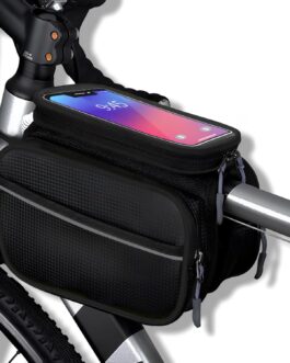 Lunaanda Bicycle Bag Frame, Waterproof Bicycle Bag, Mobile Phone Case, Bicycle Mobile Phone Holder, Top Tube Bag with Sensitive Touchscreen and Rain Cover for Road Bikes and Mountain Bikes, Bicycle